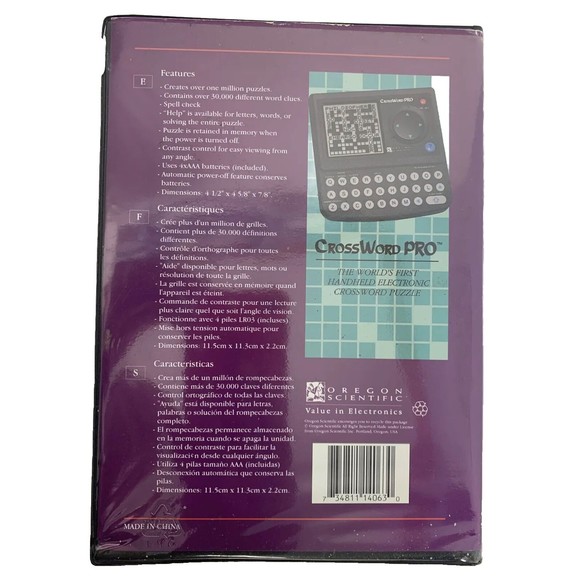 Oregon Scientific Crossword Pro Handheld Game Electronic Puzzle LB-1000B A9 - Picture 4 of 13